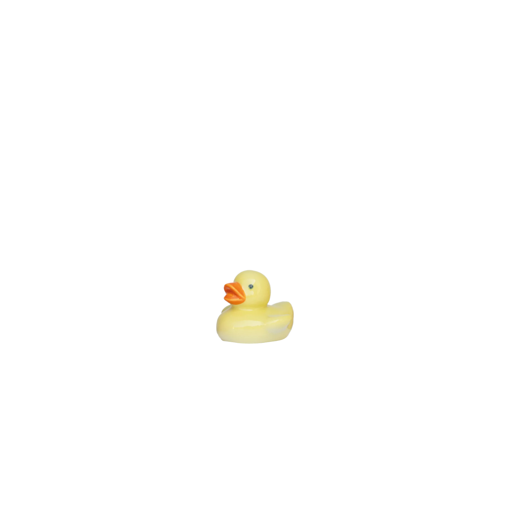 Produktbild von DAISY Ente klein in gelb, handbemalt, Höhe: ca. 4,8 cm, seitliche Ansicht