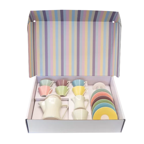 Produktbild von 17-teiligem DAISY Melange Kaffee-Service in Geschenkverpackung, Ansicht von oben